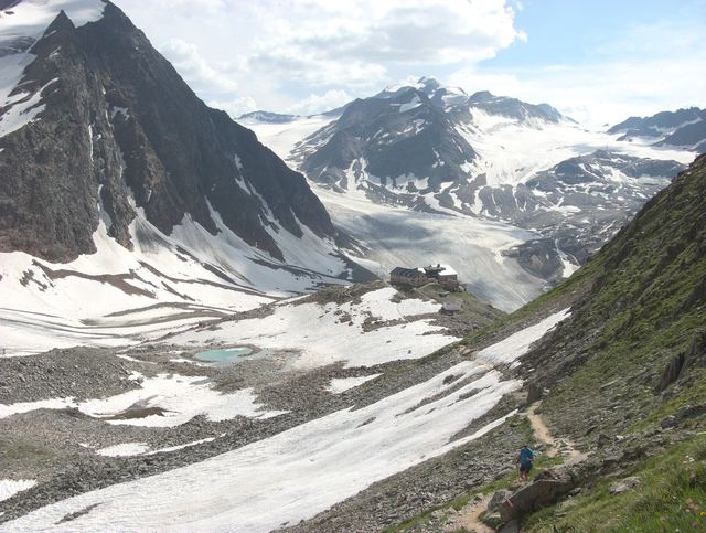 Blick vom Pitztaler Jöchl zur Braunschweiger Hütte